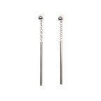 Dots Falling Earrings - Rose Gold and Silver