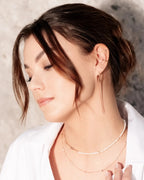 Cherie L-Tassel Earrings - Rose Gold and Silver