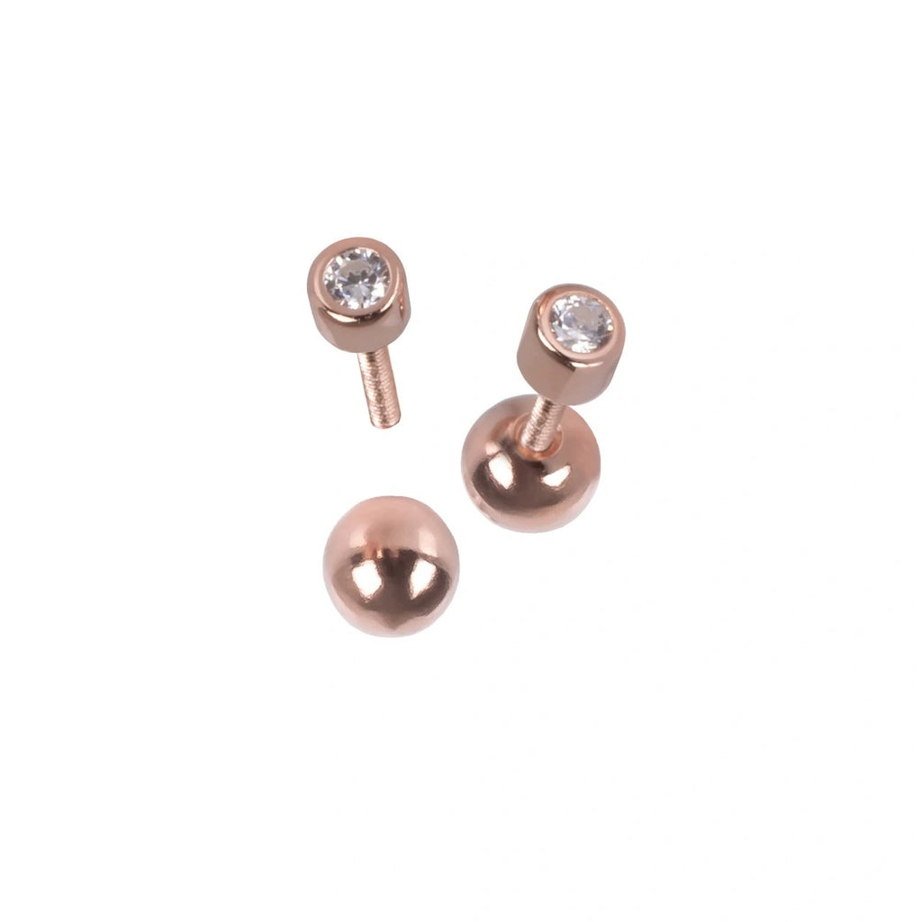 Illumi Dot Earrings - Rose Gold and Silver