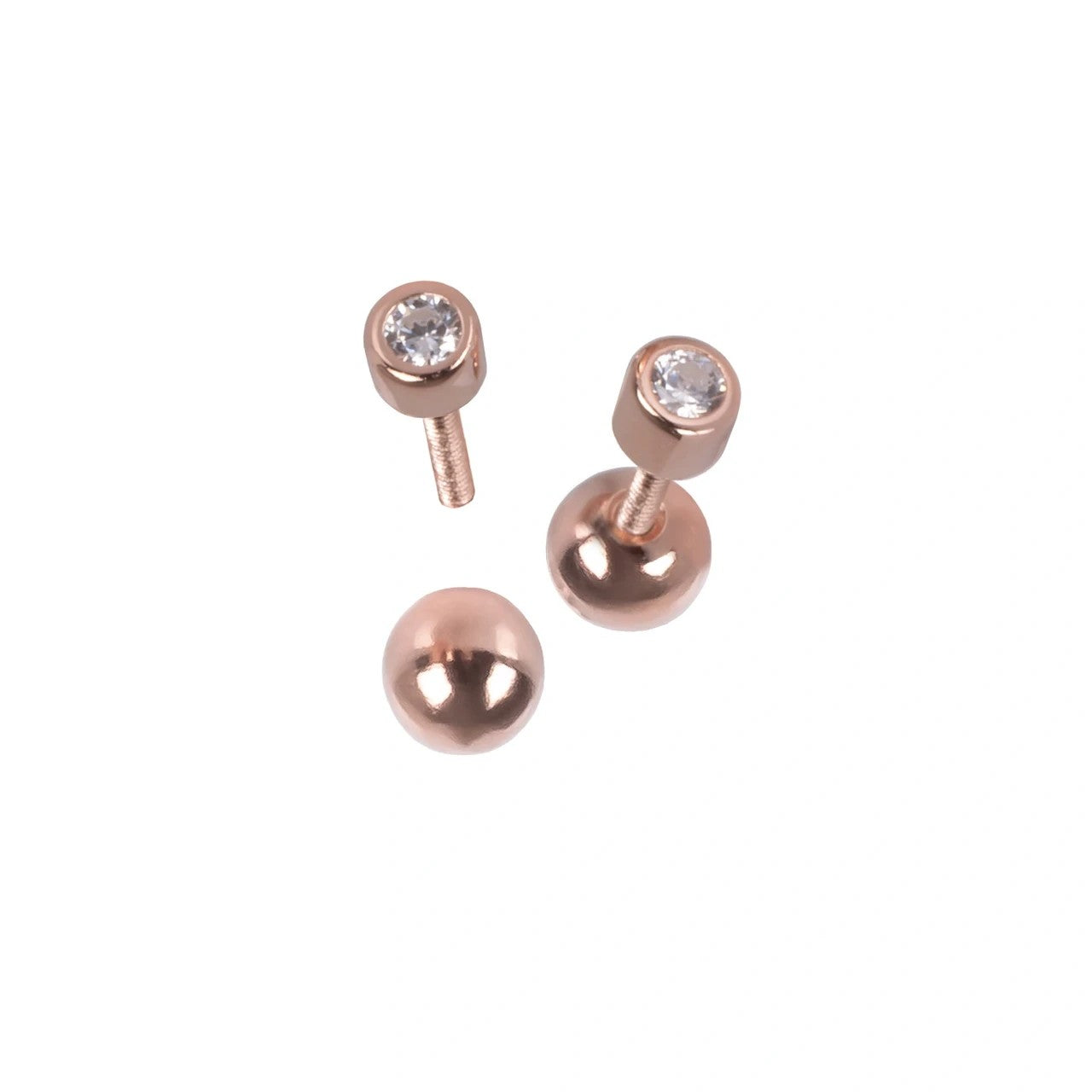 Illumi Dot Earrings - Rose Gold and Silver