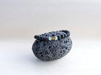 Lava Stone Bracelet with Amber and Turquoise