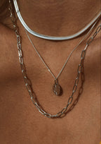 Paper Clip Y-Necklace Silver