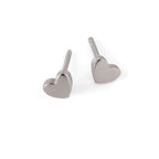 Shiny Heart Earrings - Rose Gold and Silver